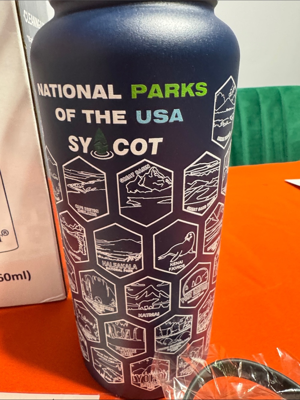 NIB Mark Your Visits to National Parks Insulated 32oz Steel Water Bottle